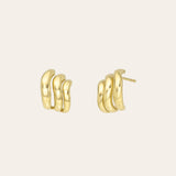 14k Gold Wave Studs Studs Zoe Lev Jewelry