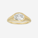14k Gold Fluted Signet Ring