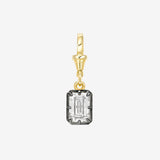 14k Lab Diamond Emerald Cut Black Rhodium Spinner Zoe Lev Jewelry