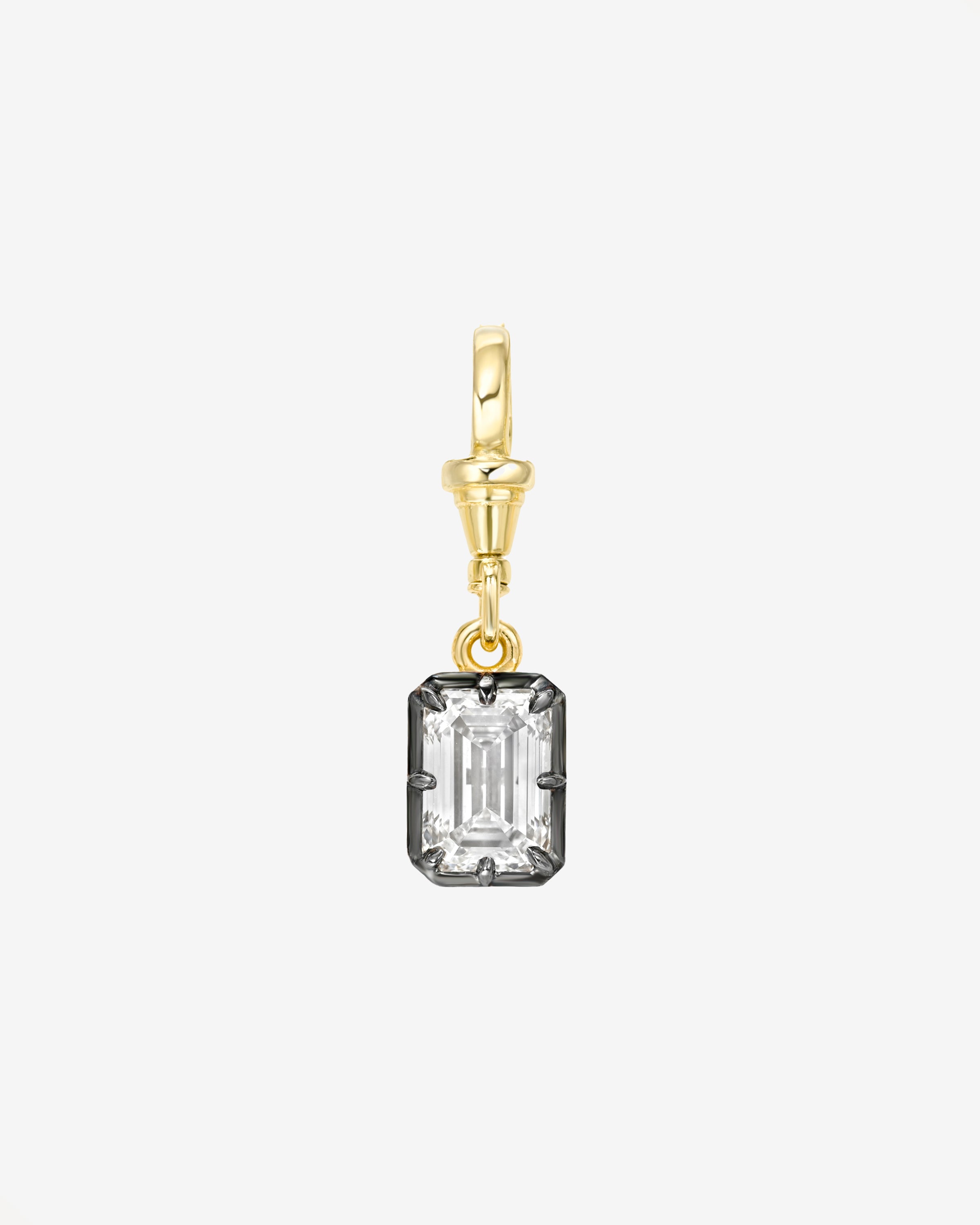 14k Lab Diamond Emerald Cut Black Rhodium Spinner Zoe Lev Jewelry