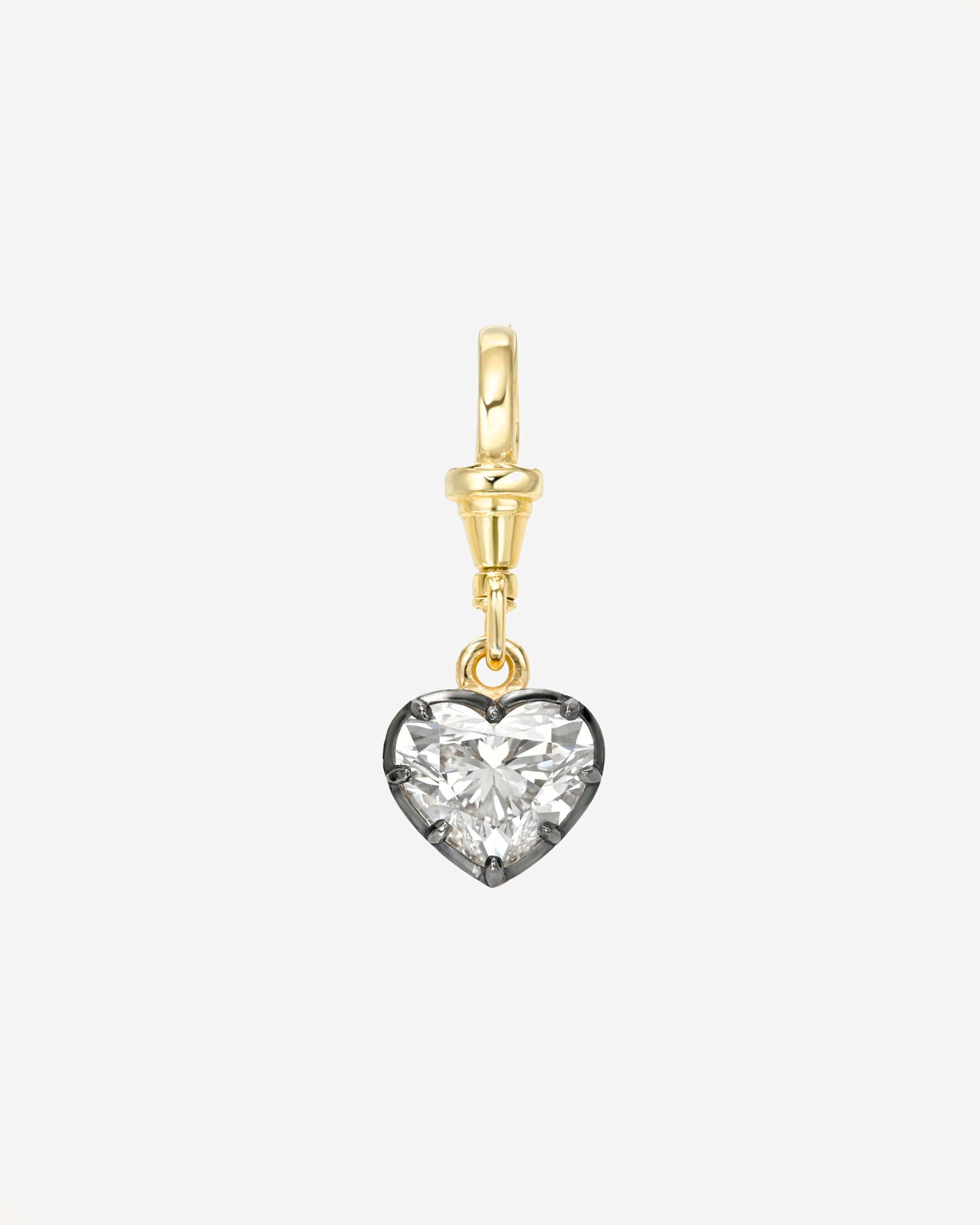 14k Lab Diamond Heart Black Rhodium Spinner Zoe Lev Jewelry