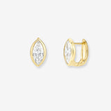 Lab Diamond Marquise Bezel Huggies Hoops & Huggies Zoe Lev Jewelry