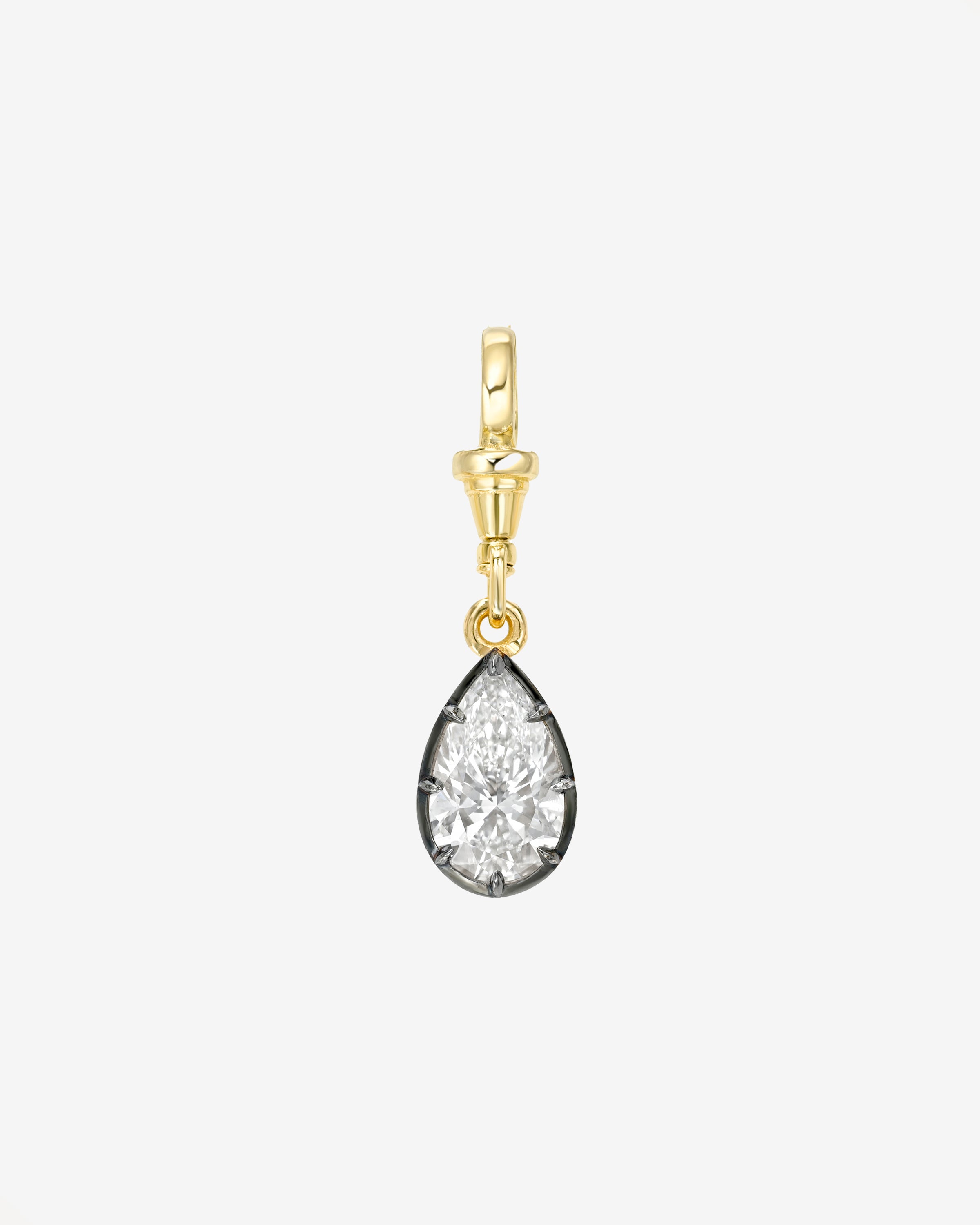 14k Lab Diamond Pear Black Rhodium Spinner Zoe Lev Jewelry
