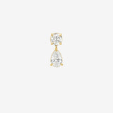 14k Lab Diamond Pear Drop Stud Earring