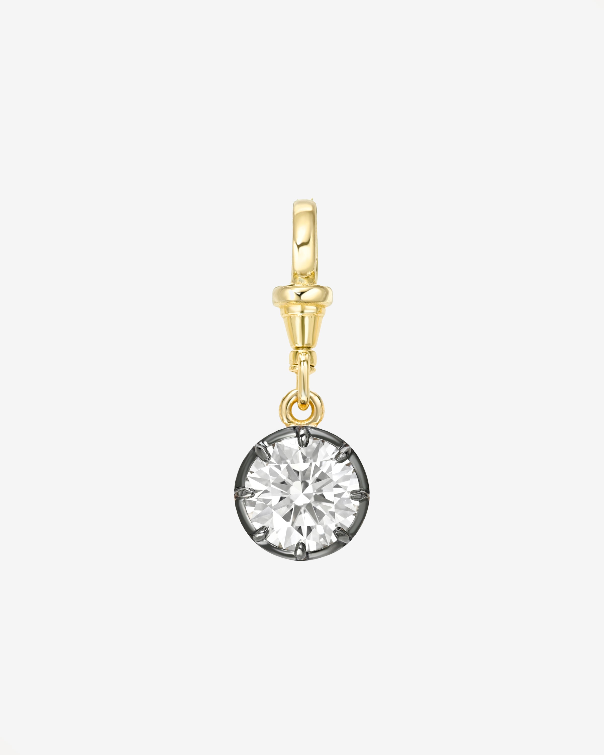 14k Lab Diamond Round Black Rhodium Spinner