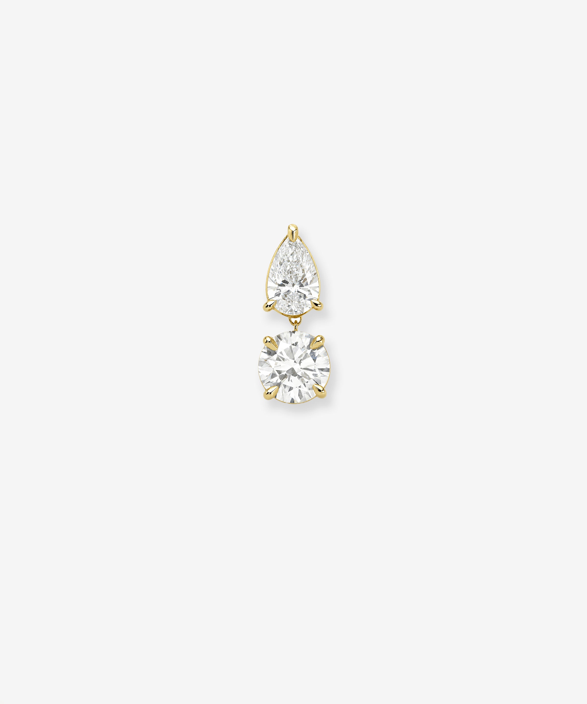 14k Lab Diamond Round Drop Stud Earring Studs Zoe Lev Jewelry