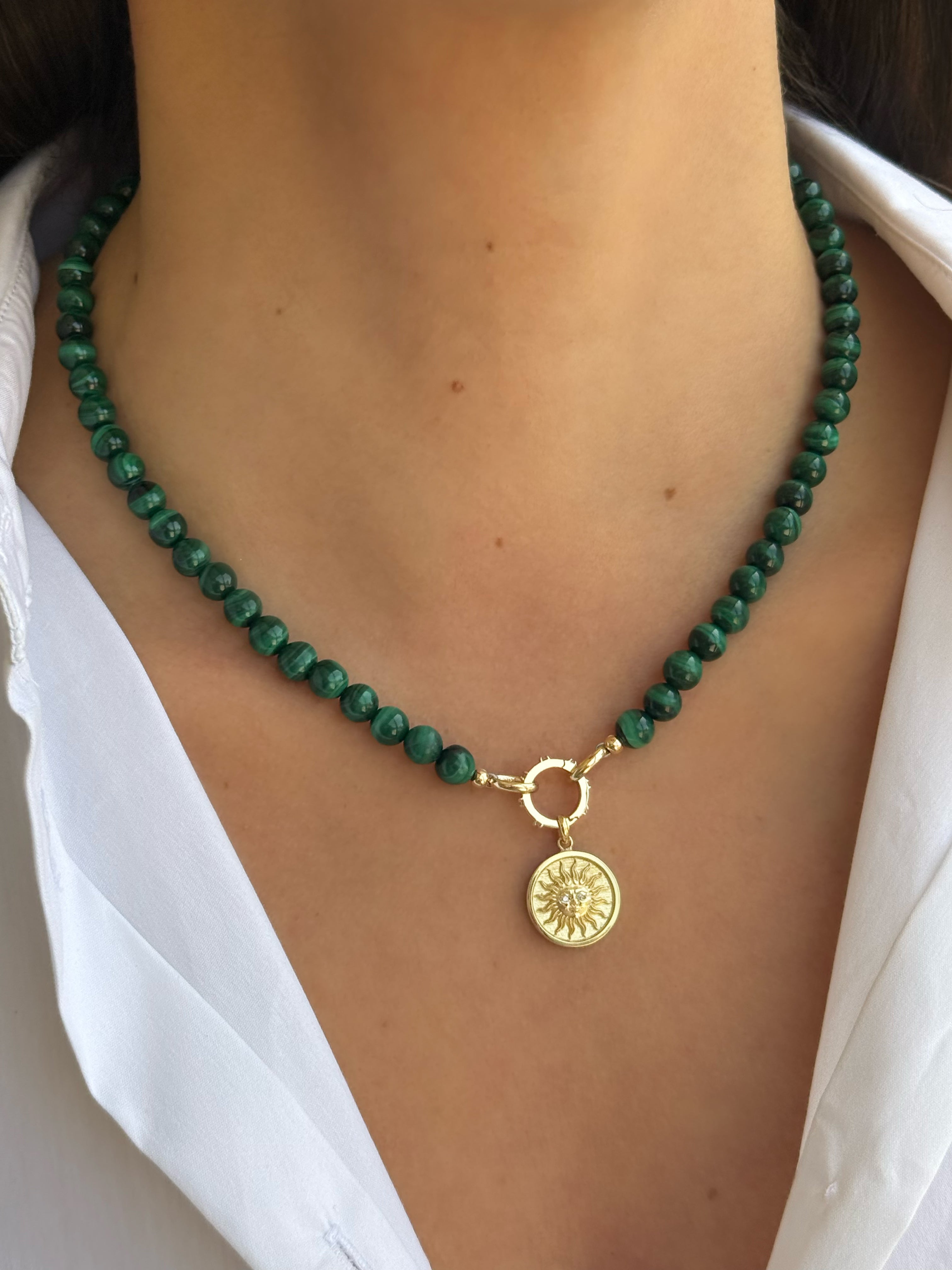 14K Large Smooth Beaded Necklace Personalized Zoe Lev Jewelry