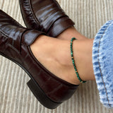 14k Malachite Segment Anklet Zoe Lev Jewelry