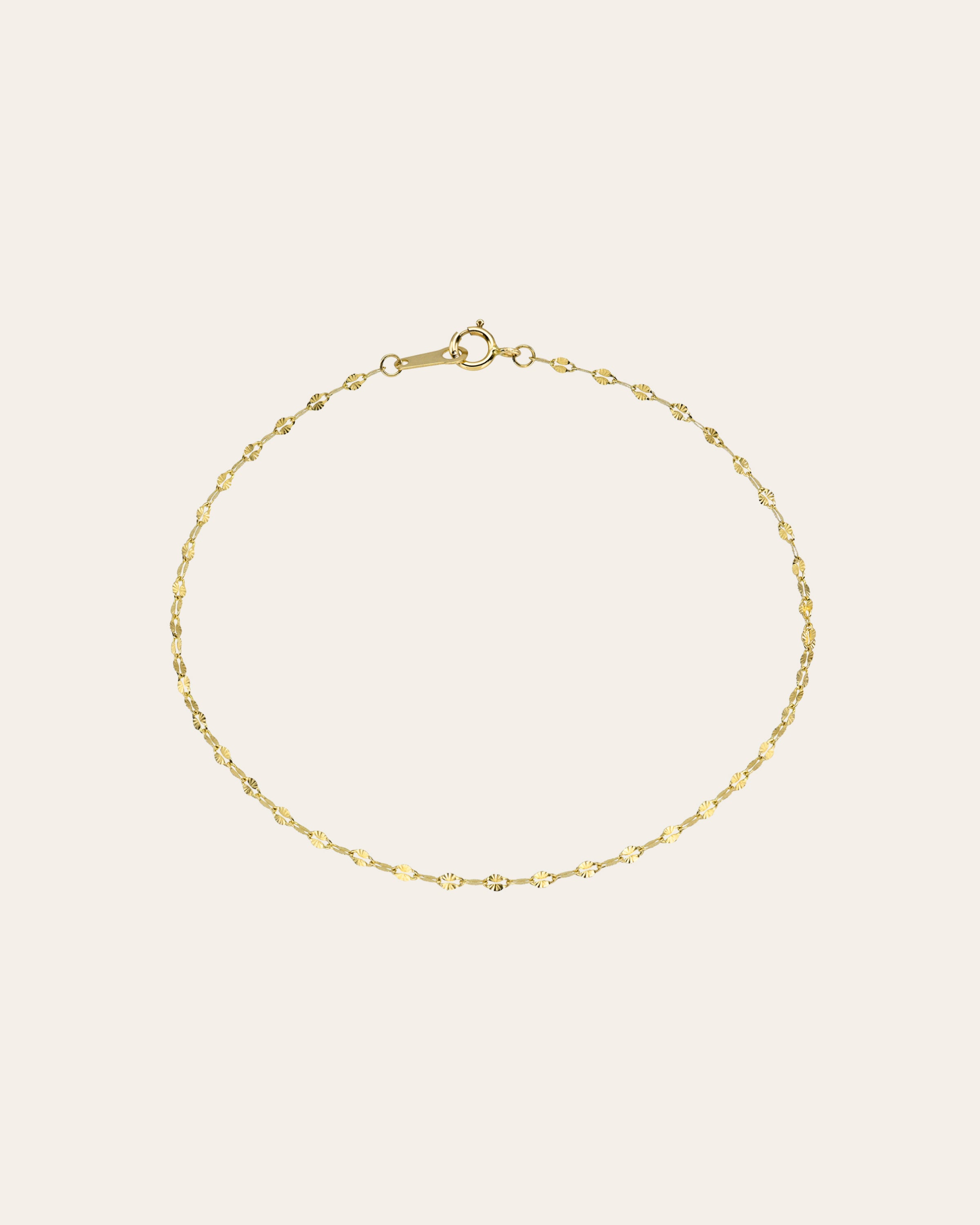 14k Gold Mini Mirror Chain Bracelet Chains Zoe Lev Jewelry