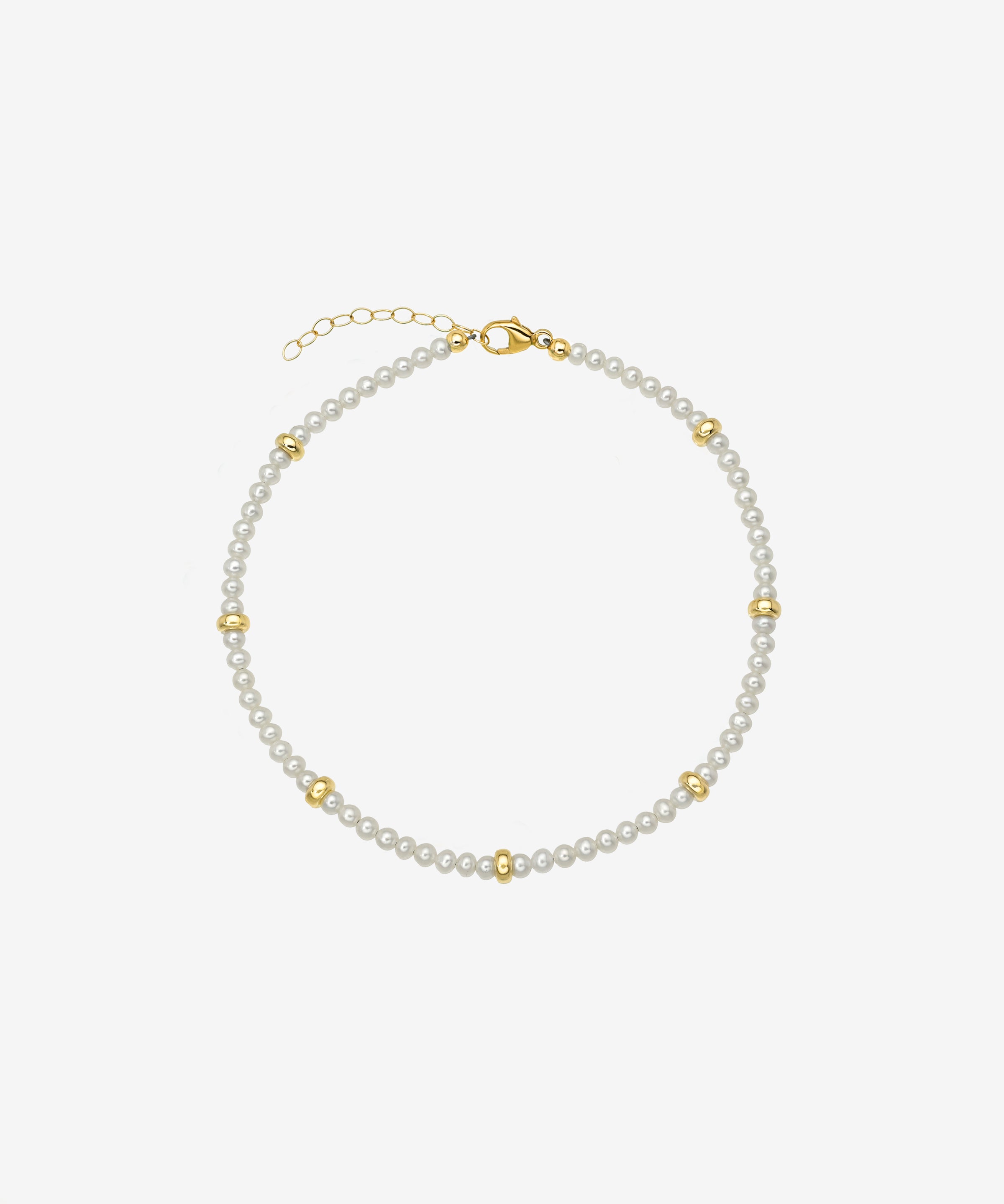 14k Pearl Segment Anklet Zoe Lev Jewelry
