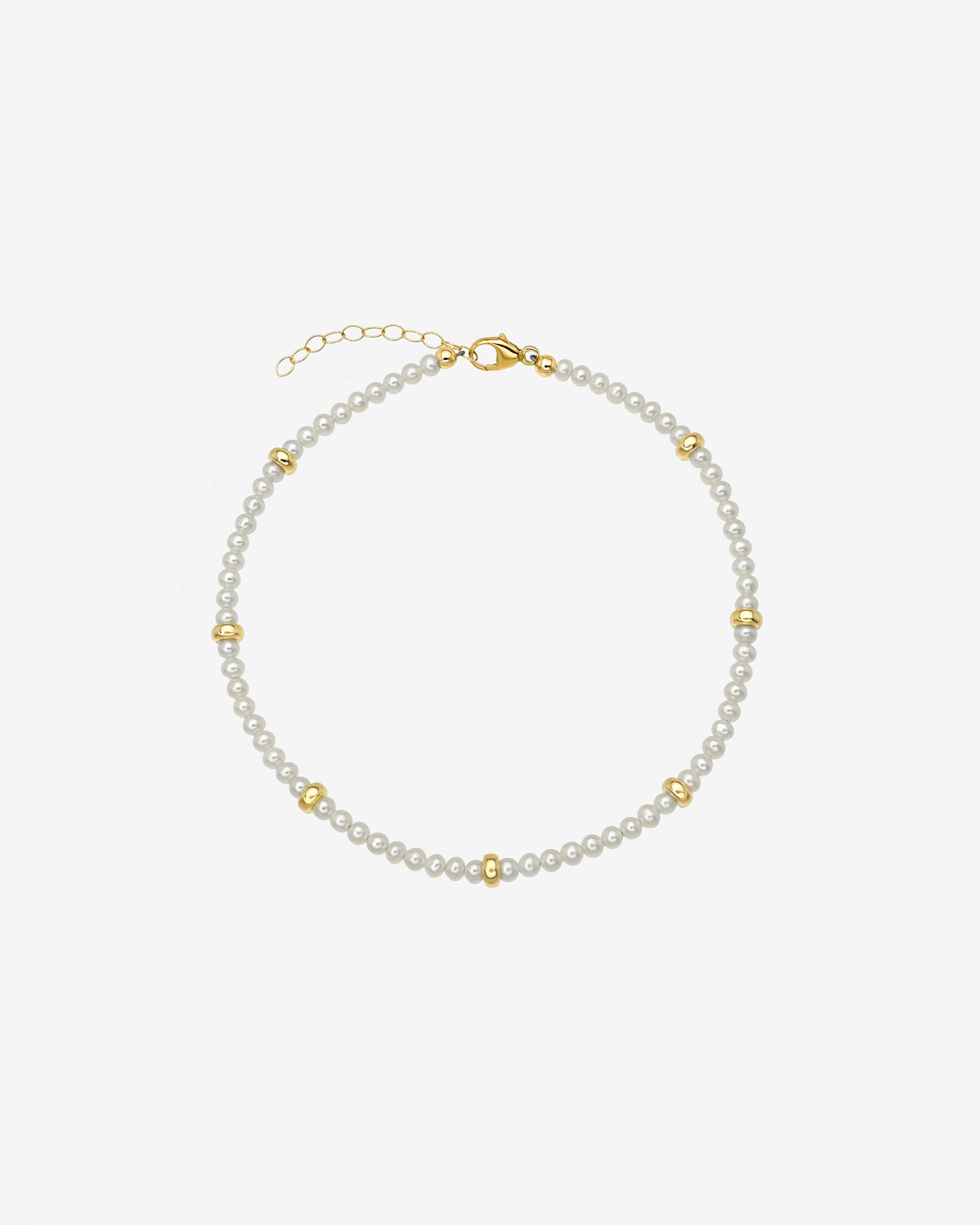 14k Pearl Segment Anklet Zoe Lev Jewelry