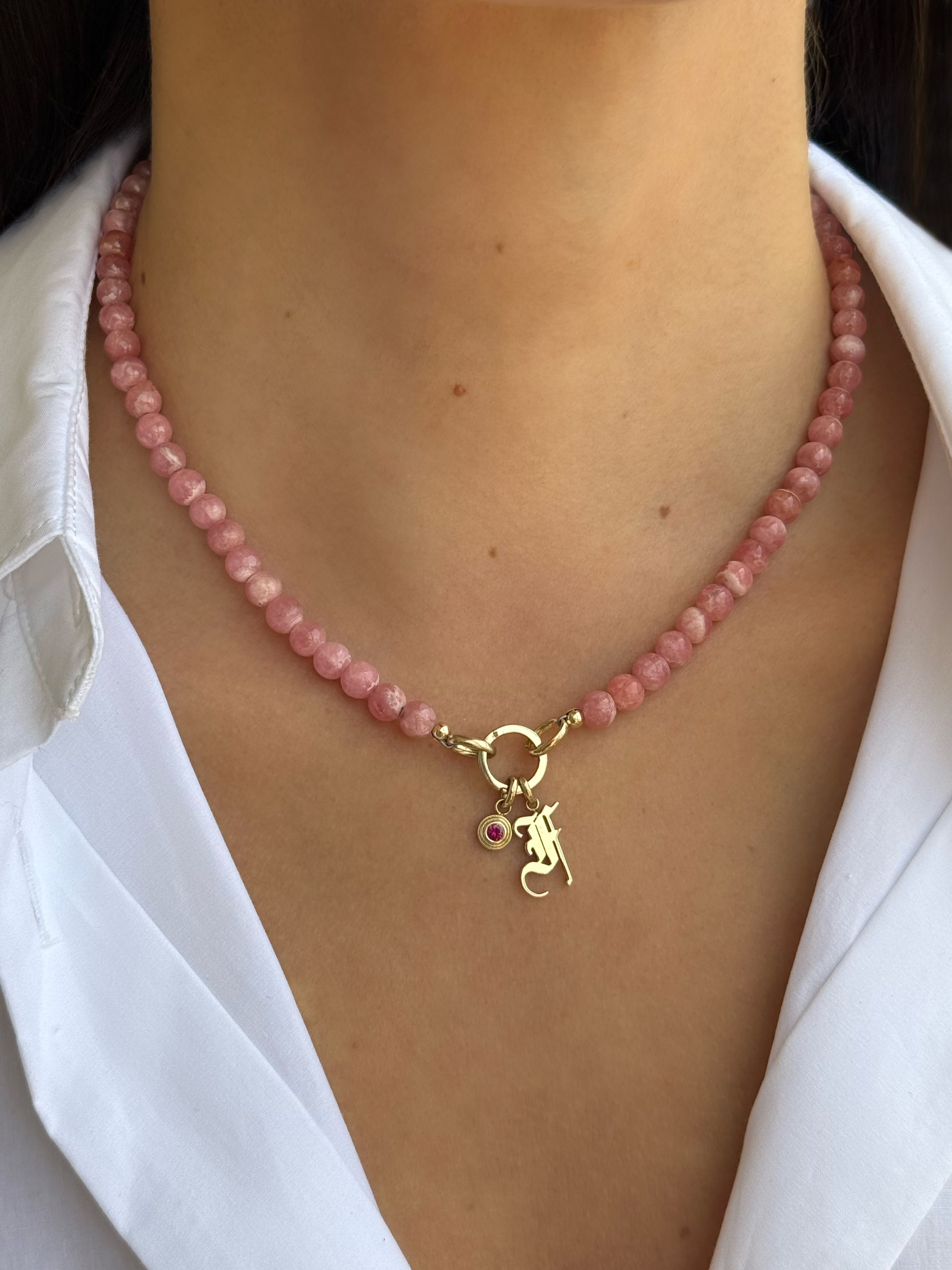 14K Large Smooth Beaded Necklace Personalized Zoe Lev Jewelry