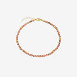 14k Pink Rhodochrosite Segment Anklet Zoe Lev Jewelry