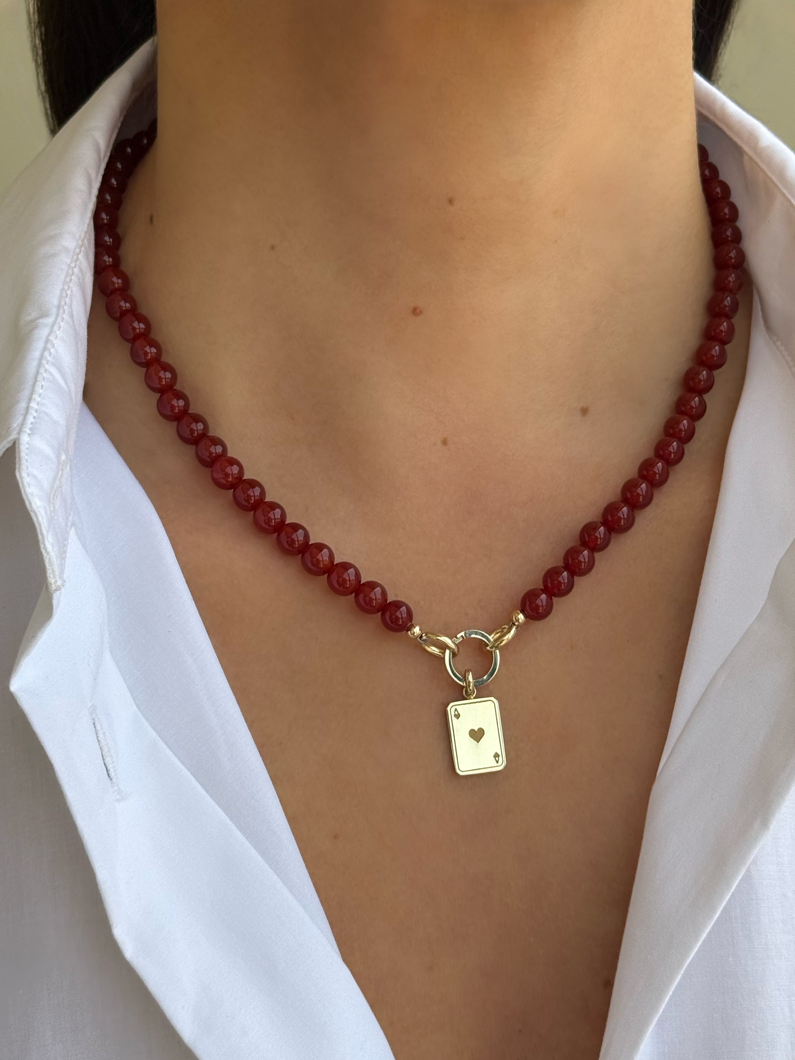14K Large Smooth Beaded Necklace Personalized Zoe Lev Jewelry
