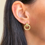 14k Ribbed Knot Earrings Hoops & Huggies Zoe Lev Jewelry