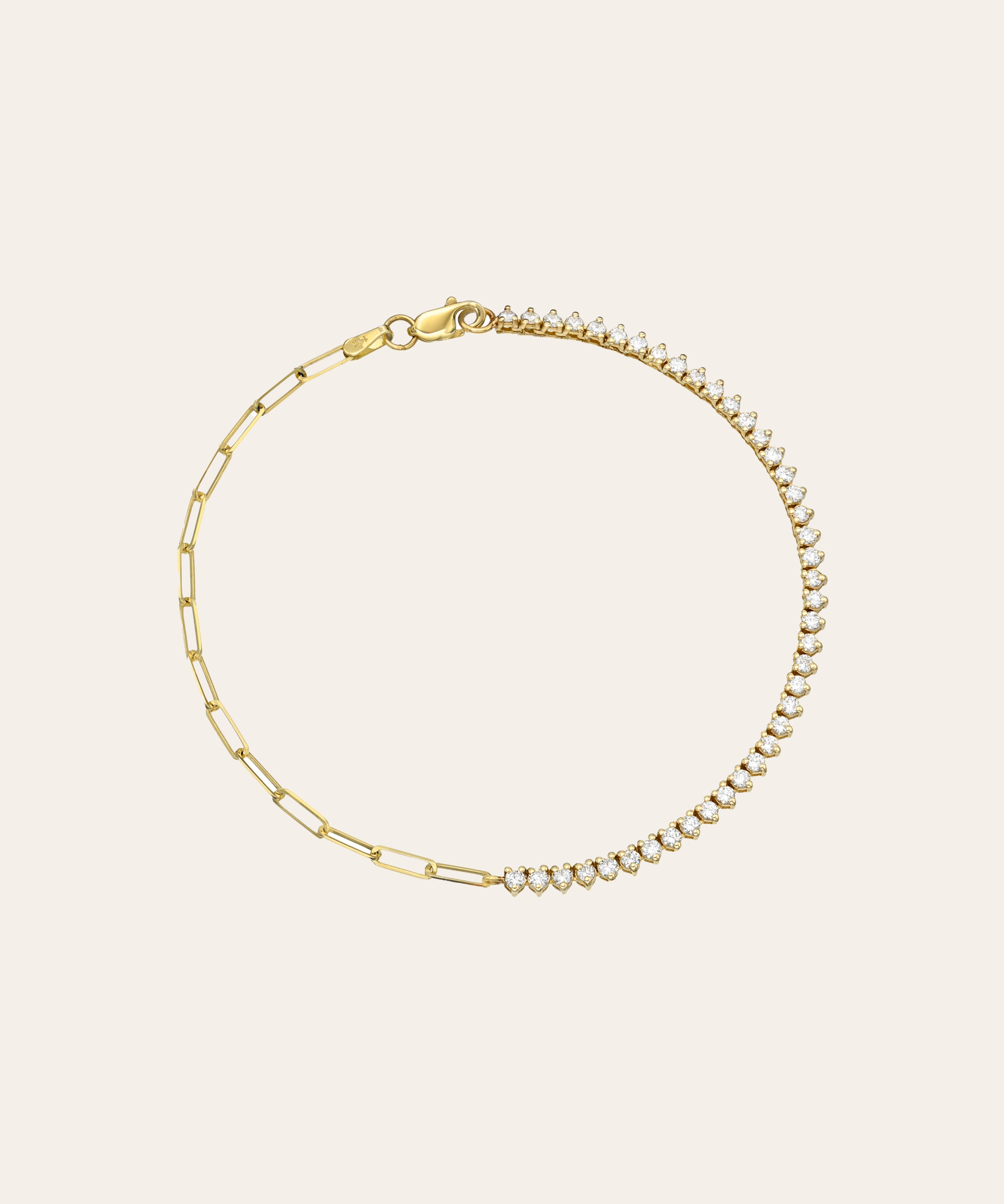 14k Split Lab Diamond Tennis Open Link Bracelet Tennis Zoe Lev Jewelry