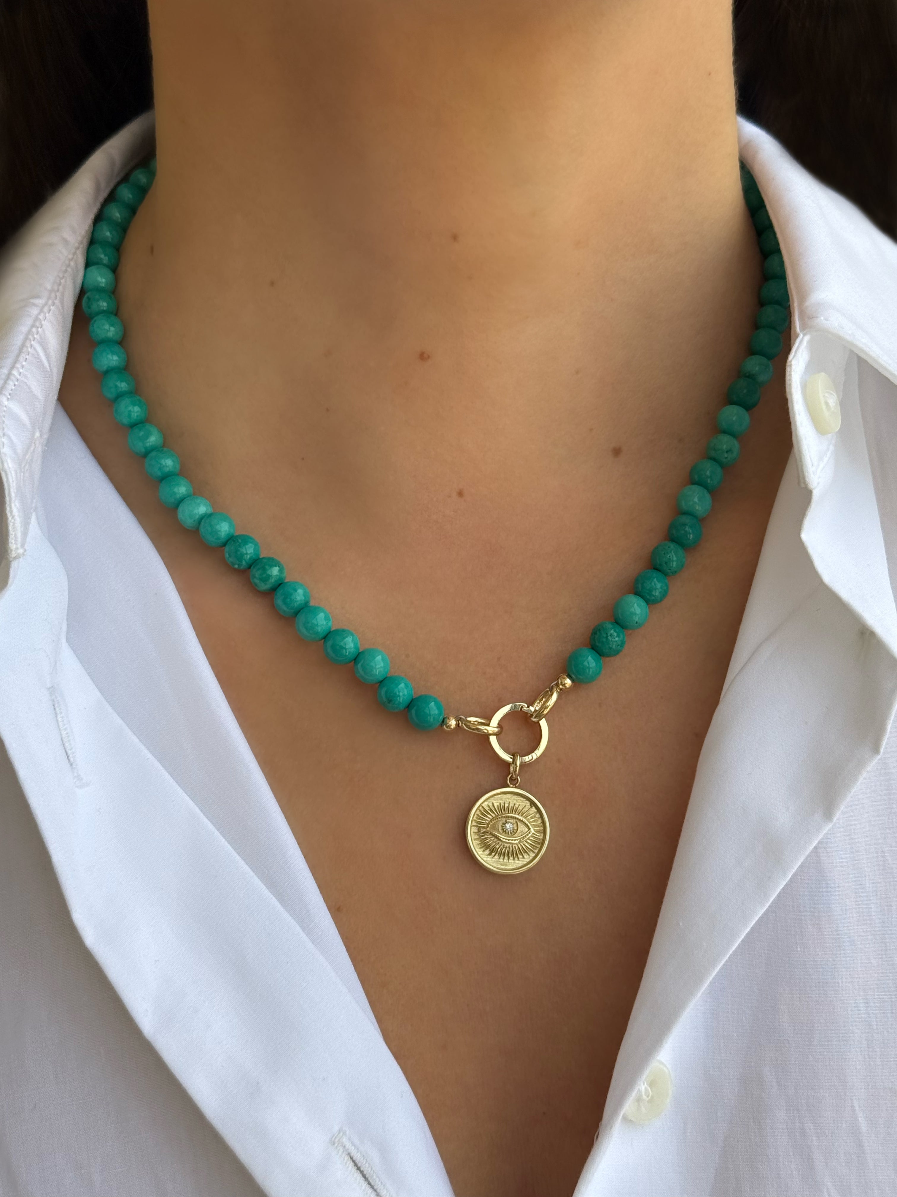 14K Large Smooth Beaded Necklace Personalized Zoe Lev Jewelry