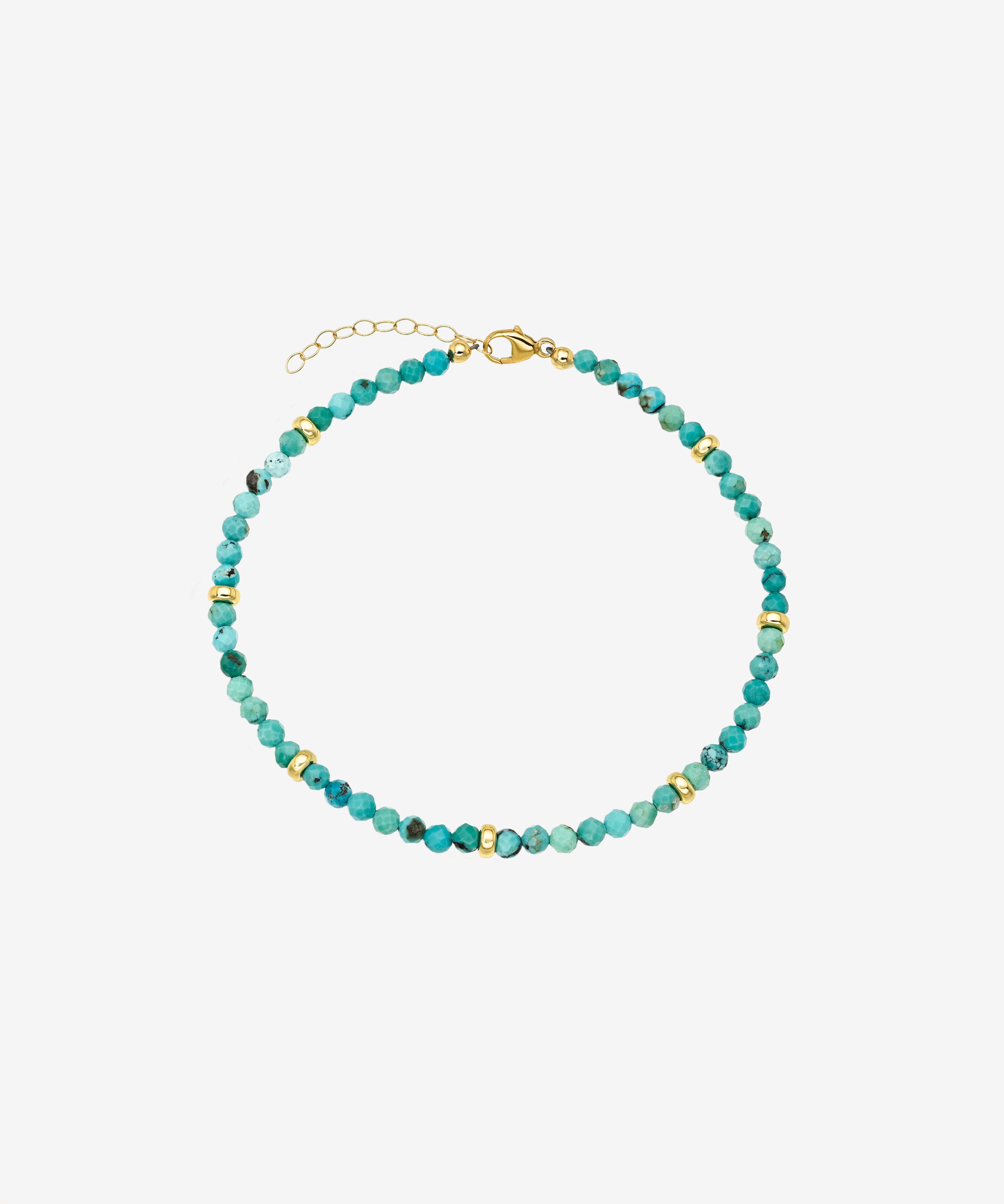 14k Turquoise Segment Anklet Zoe Lev Jewelry