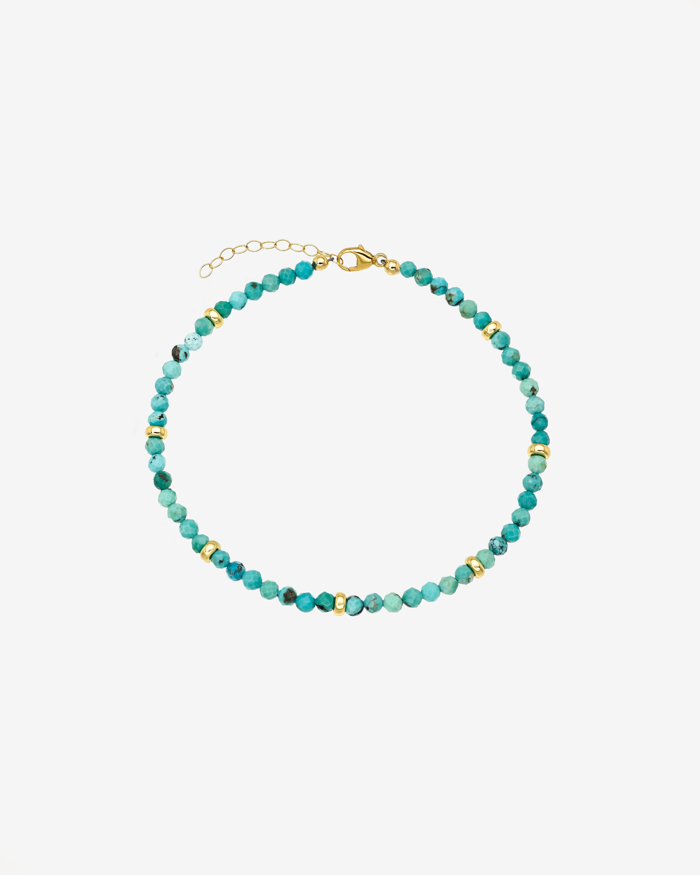 14k Turquoise Segment Anklet Zoe Lev Jewelry
