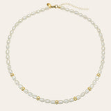 14K Gold Baroque Pearl Segment Necklace Zoe Lev Jewelry