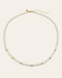 14K Gold Baroque Pearl Segment Necklace Zoe Lev Jewelry