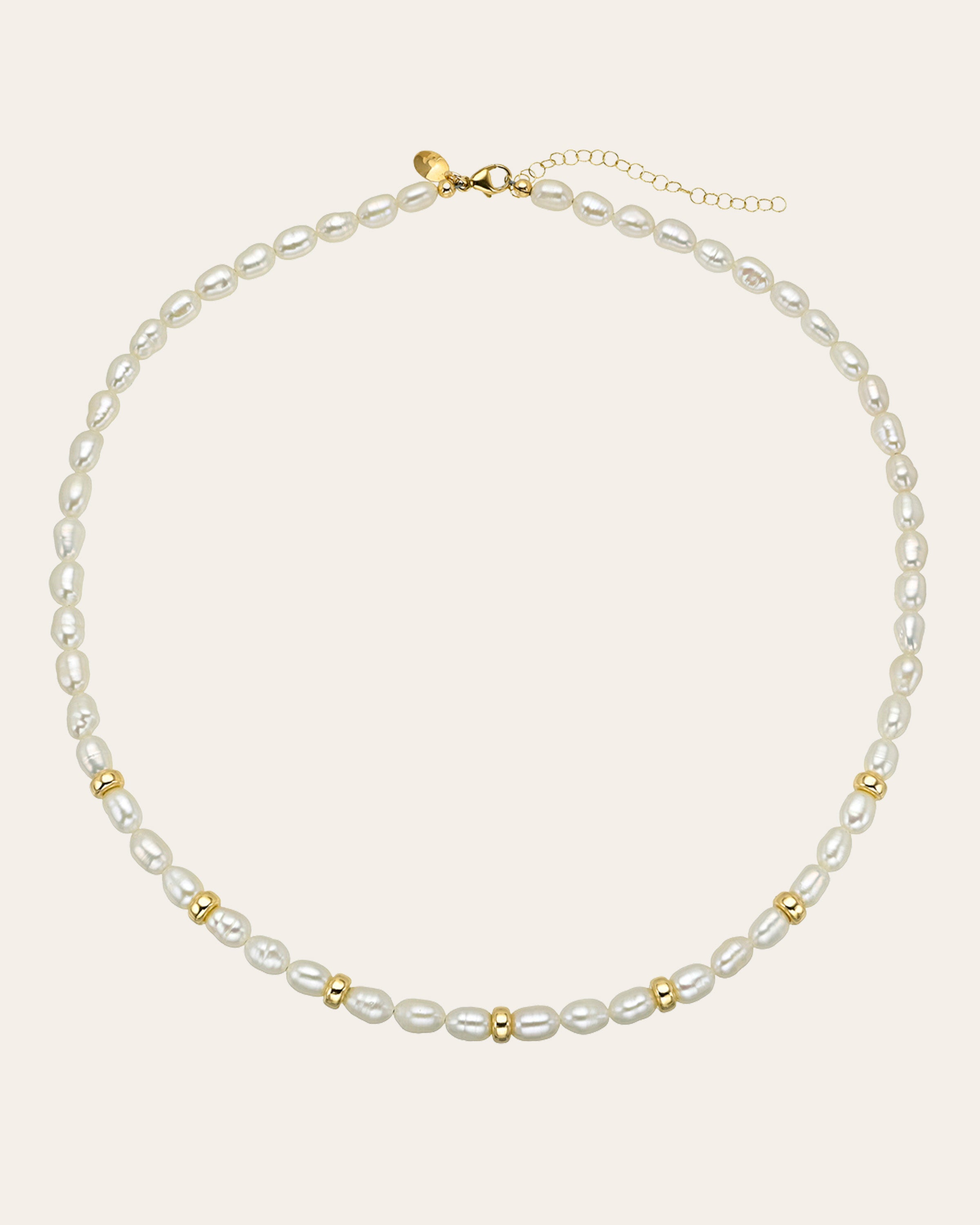 14K Gold Baroque Pearl Segment Necklace Zoe Lev Jewelry