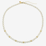 14K Gold Baroque Pearl Segment Necklace Zoe Lev Jewelry