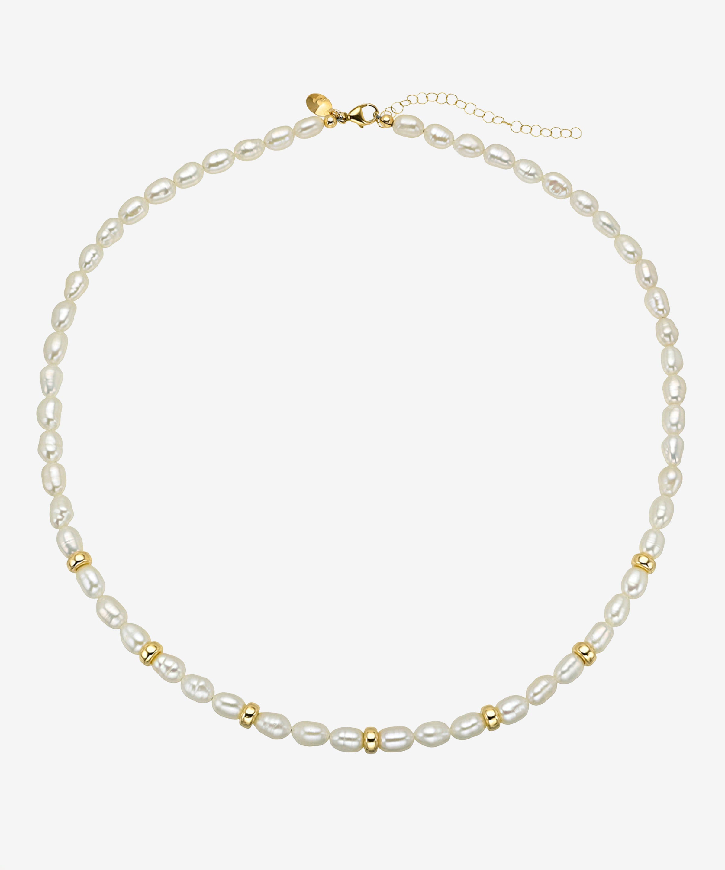 14K Gold Baroque Pearl Segment Necklace Zoe Lev Jewelry
