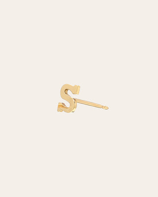 14k Gold Initial Stud Earrings