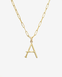 14k Gold Large Nail Initial Necklace Personalized Zoe Lev Jewelry