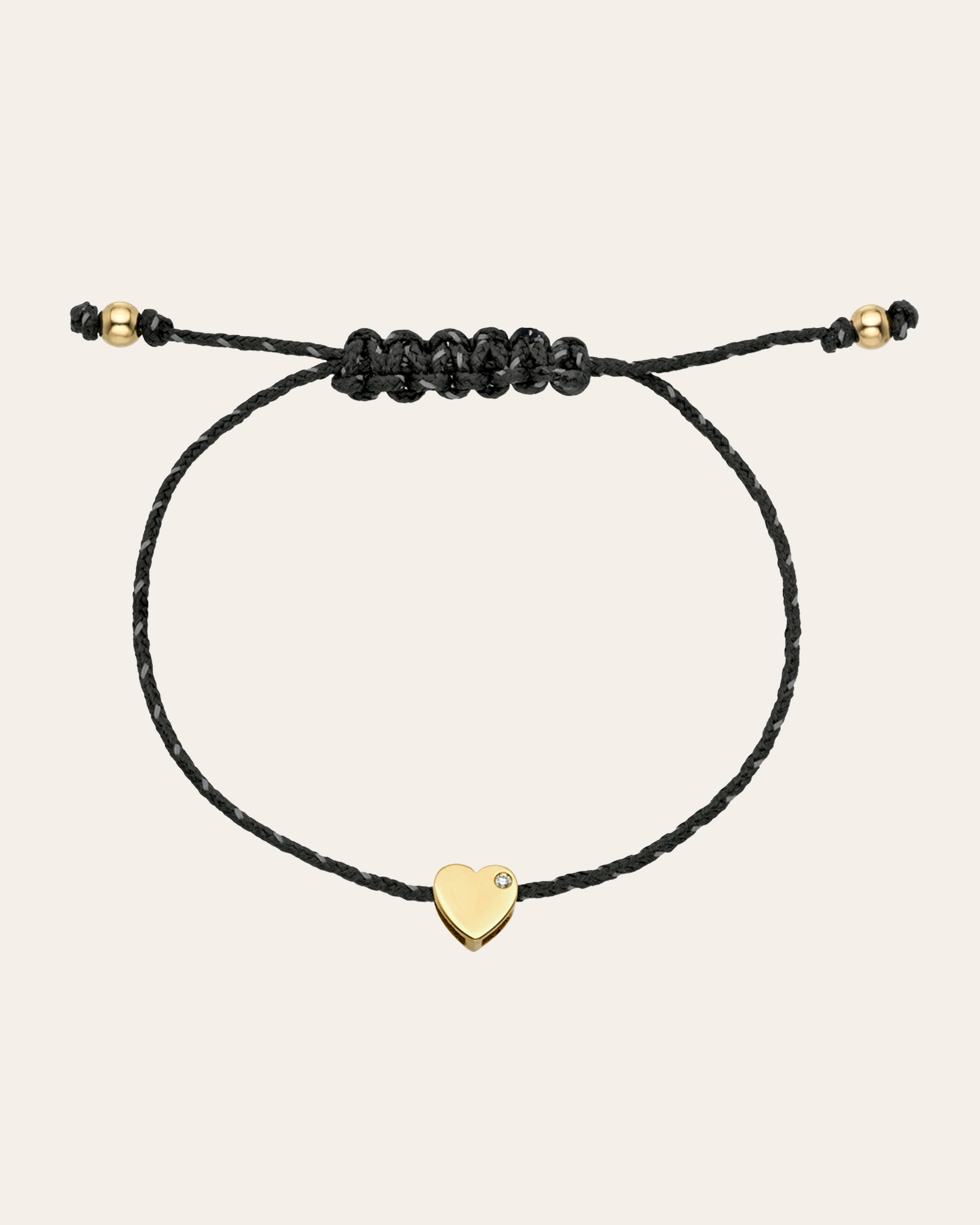 14k Gold Paracord Heart Fortune Anklet Fortune Zoe Lev Jewelry