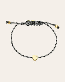 14k Gold Paracord Heart Fortune Anklet Fortune Zoe Lev Jewelry
