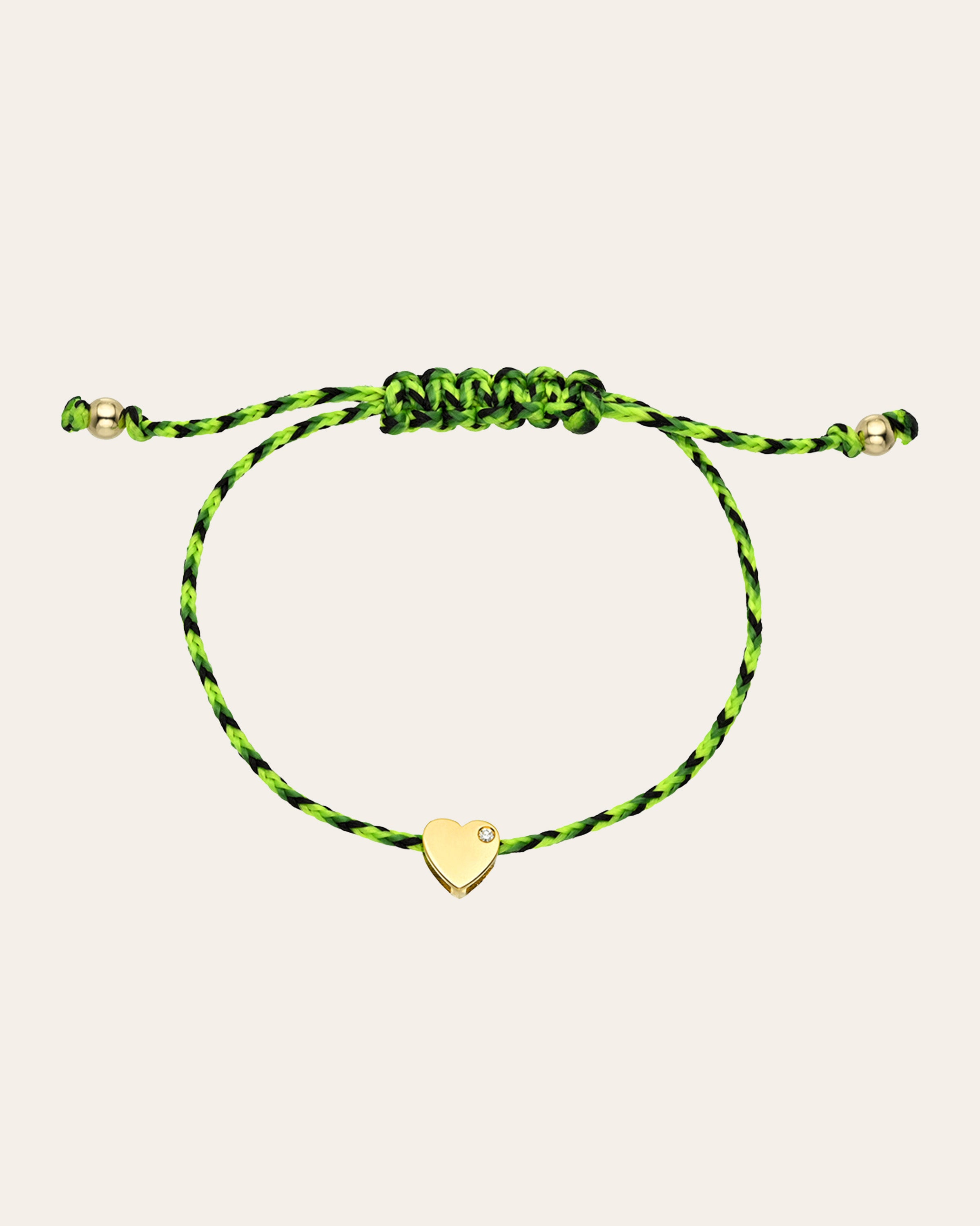 14k Gold Paracord Heart Fortune Bracelet