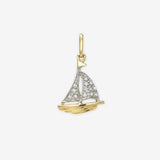 14k Pave Diamond Boat Charm