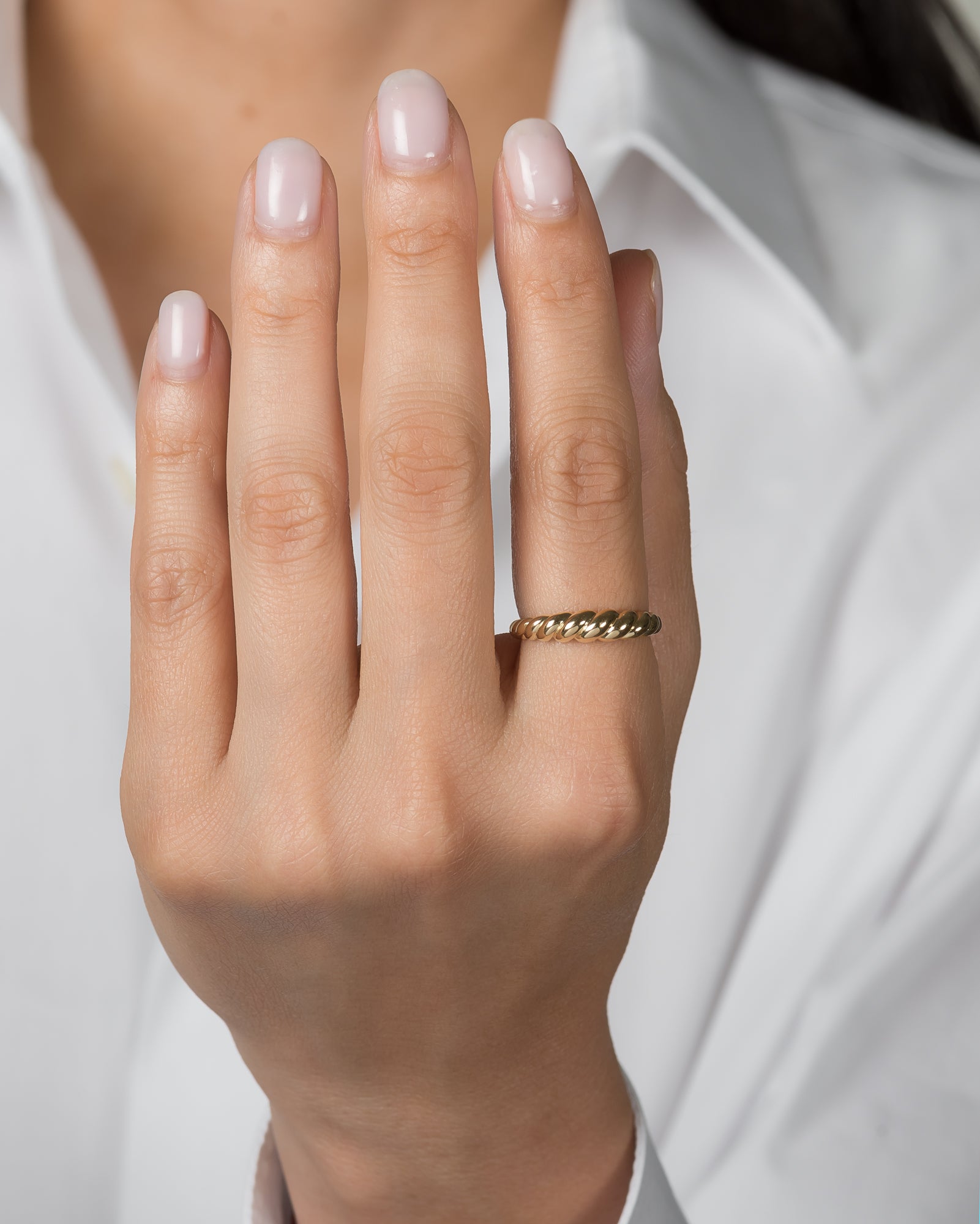 14k Gold Croissant Ring SAMPLE SALE Zoe Lev Jewelry