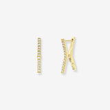 14k Diamond Clip Earrings - Pair