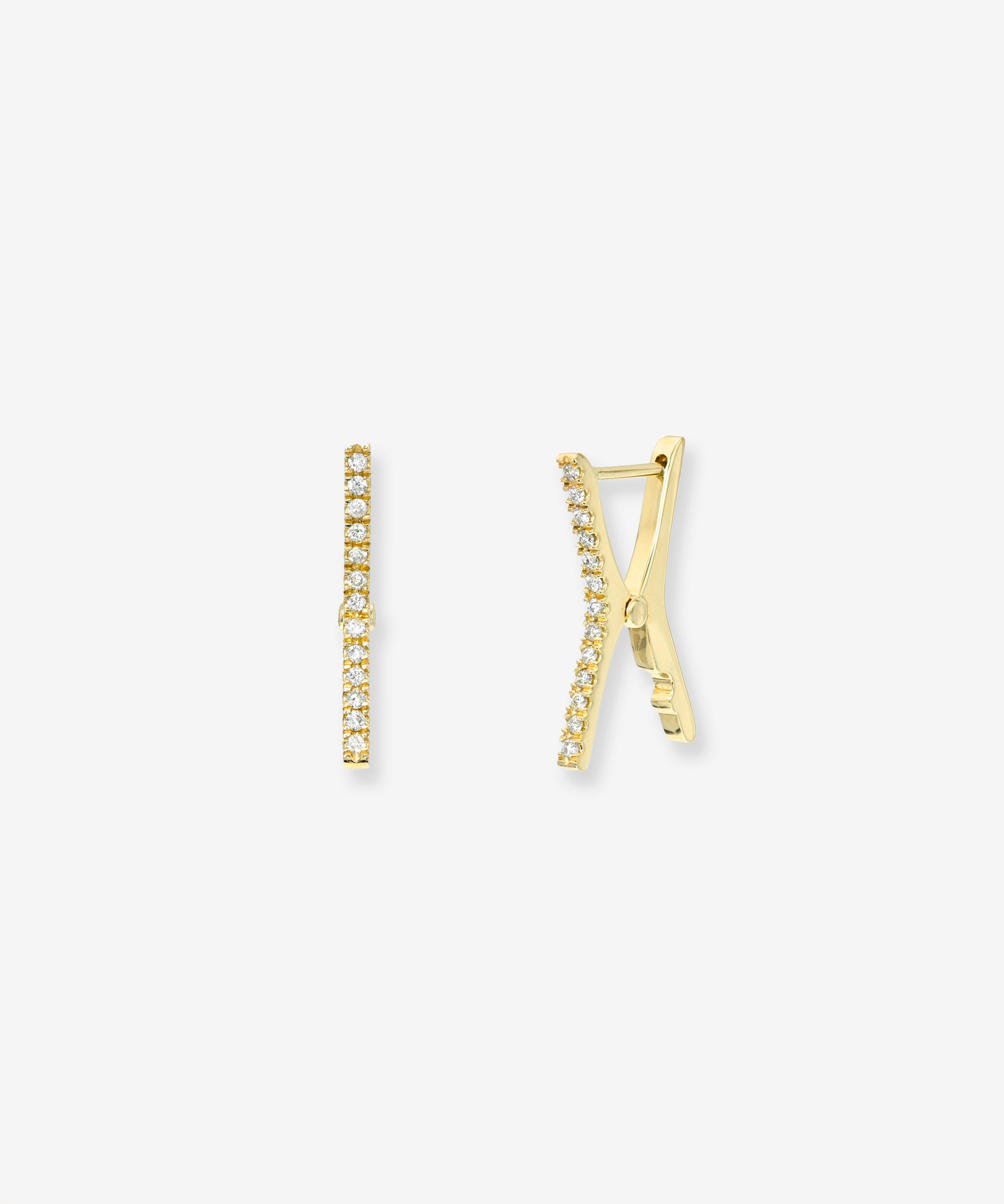 14k Diamond Clip Earrings Hoops & Huggies Zoe Lev Jewelry