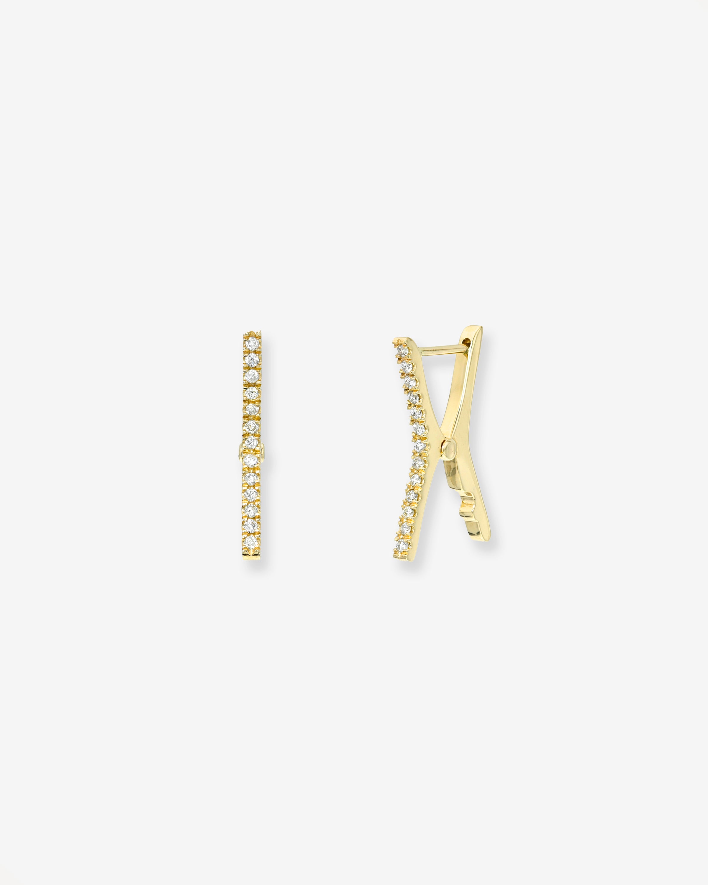 14k Diamond Clip Earrings Hoops & Huggies Zoe Lev Jewelry
