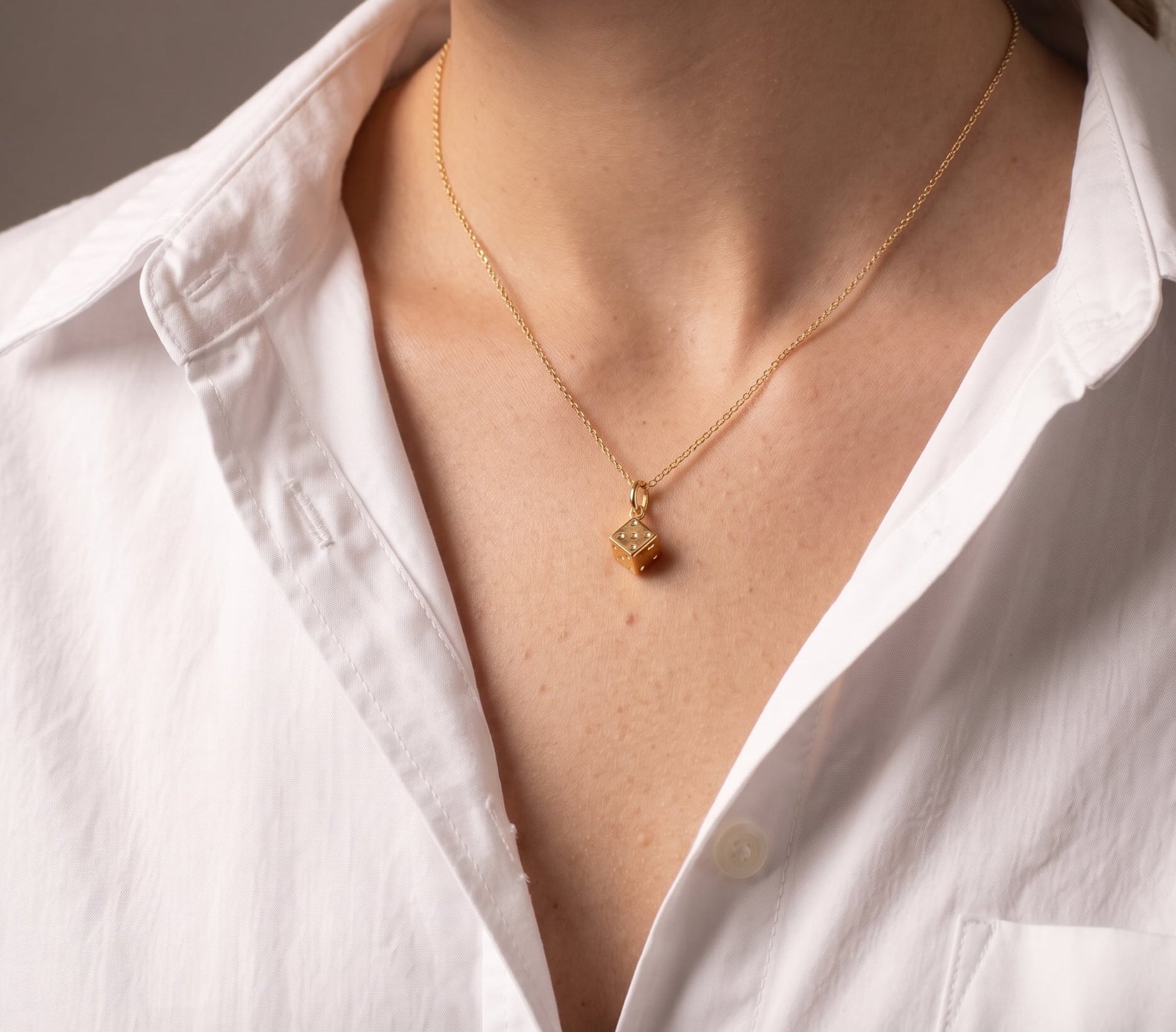 14k Gold Dice Pendant Zoe Lev Jewelry