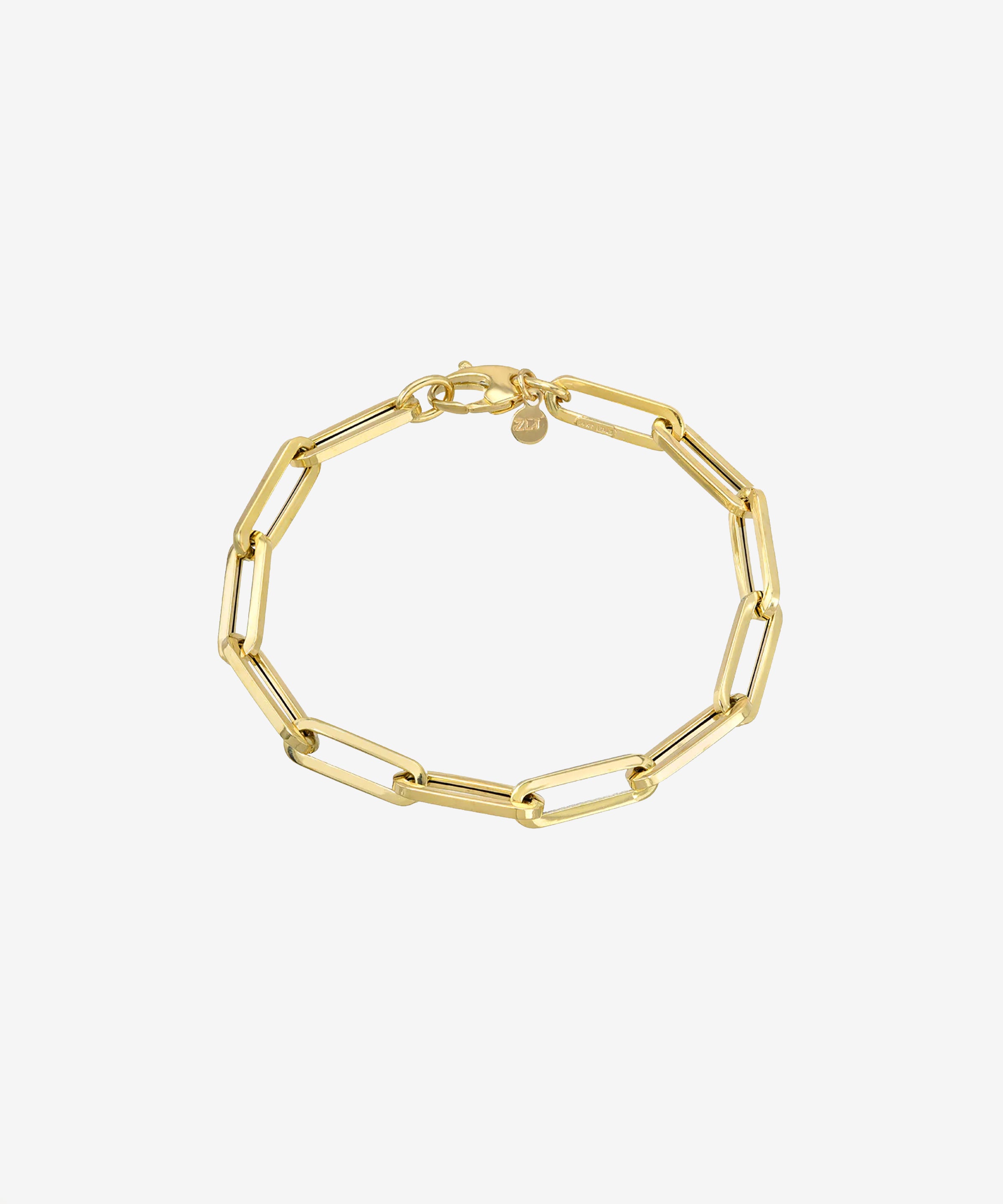 14k Gold Extra Large Paper Clip Chain Bracelet Chains Zoe Lev Jewelry