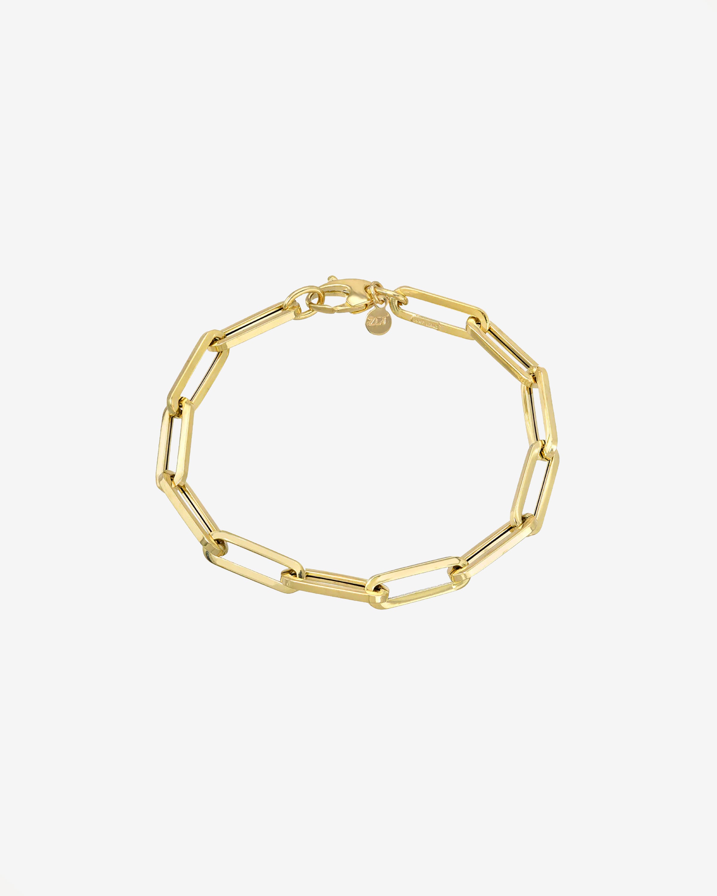 14k Gold Extra Large Paper Clip Chain Bracelet Chains Zoe Lev Jewelry