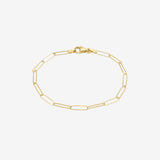14k Gold Paper Clip Chain Bracelet Zoe Lev Jewelry
