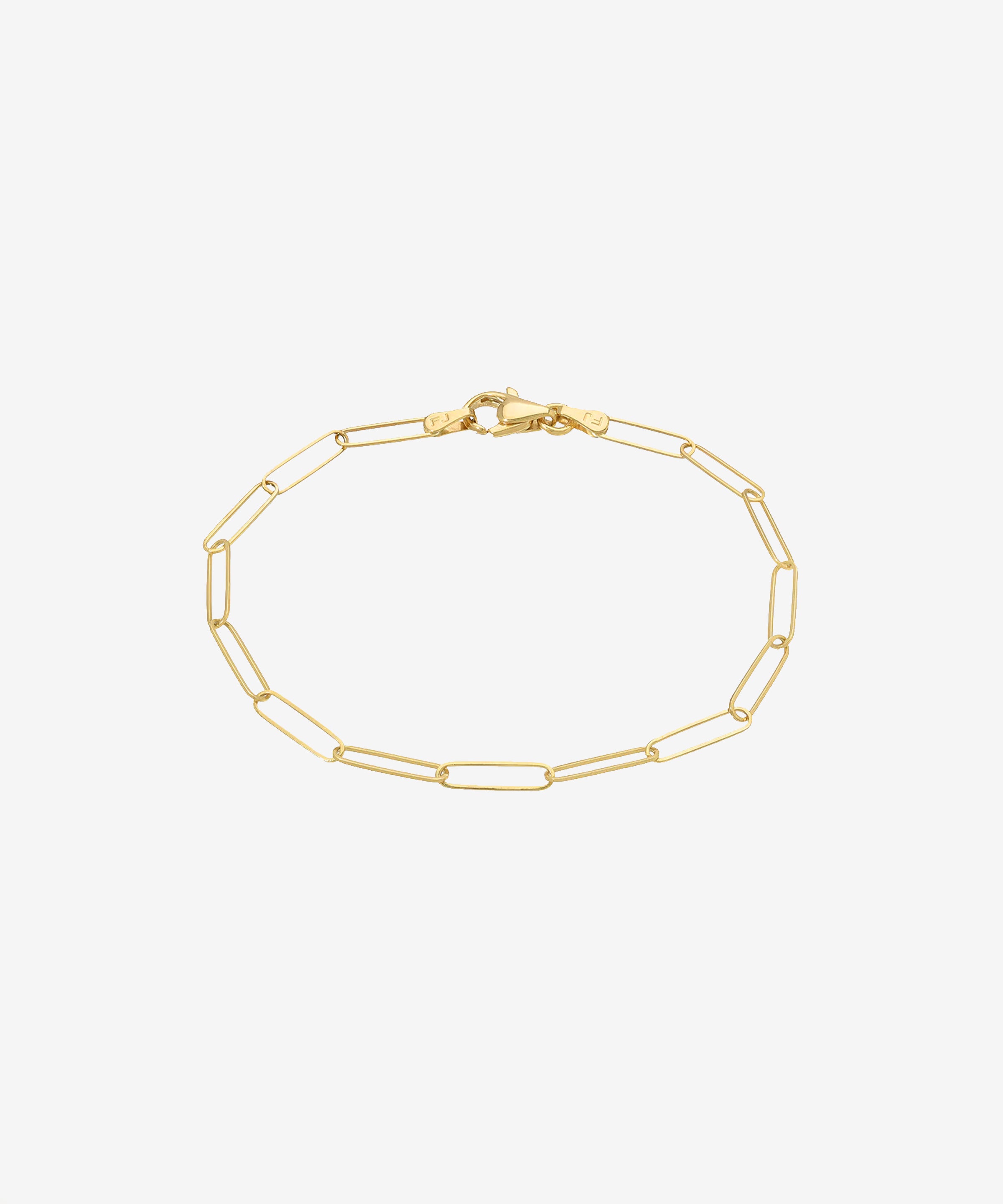 14k Gold Paper Clip Chain Bracelet Zoe Lev Jewelry