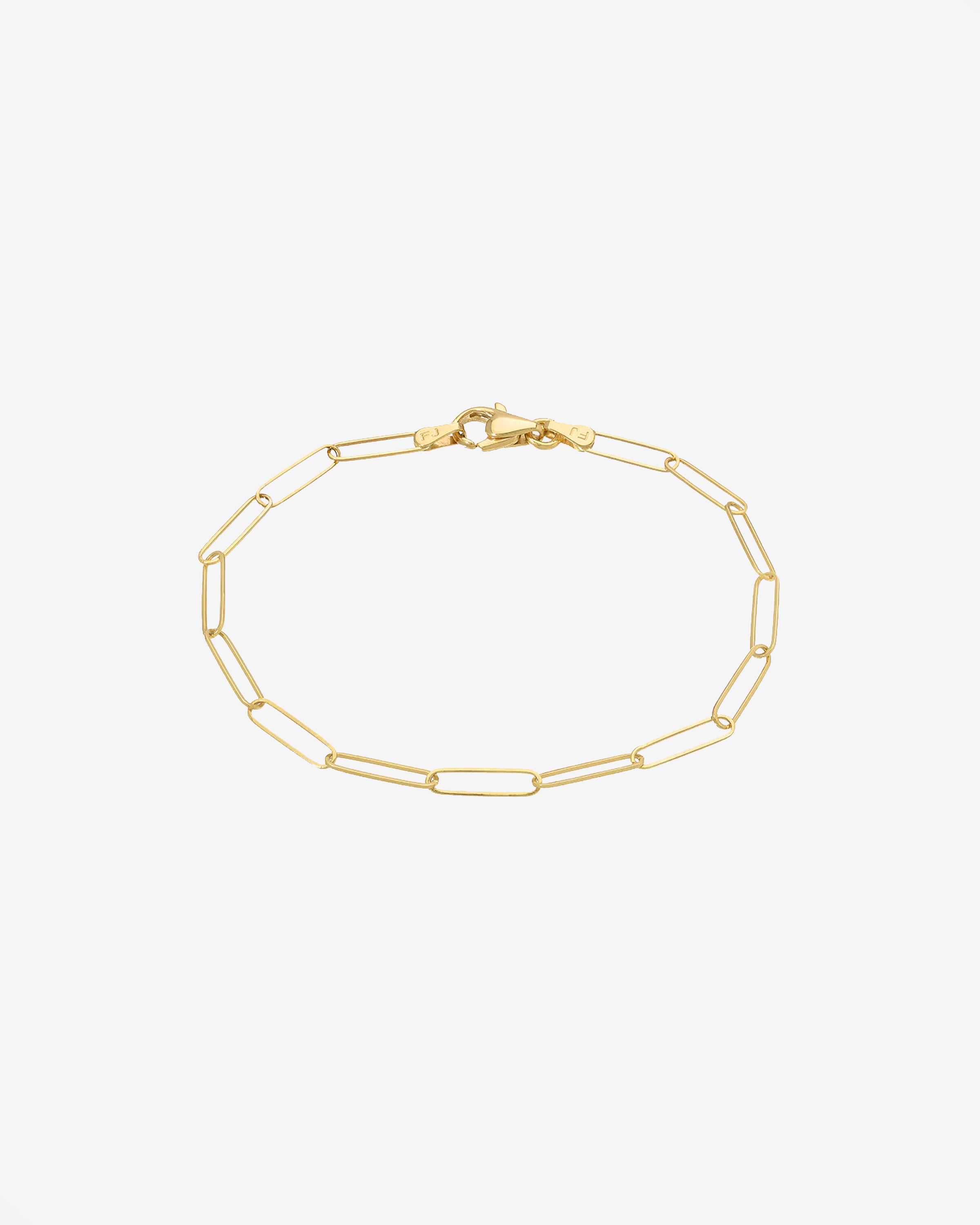 14k Gold Paper Clip Chain Bracelet Zoe Lev Jewelry