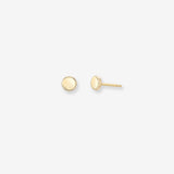 14k Gold Small Disc Stud Earrings