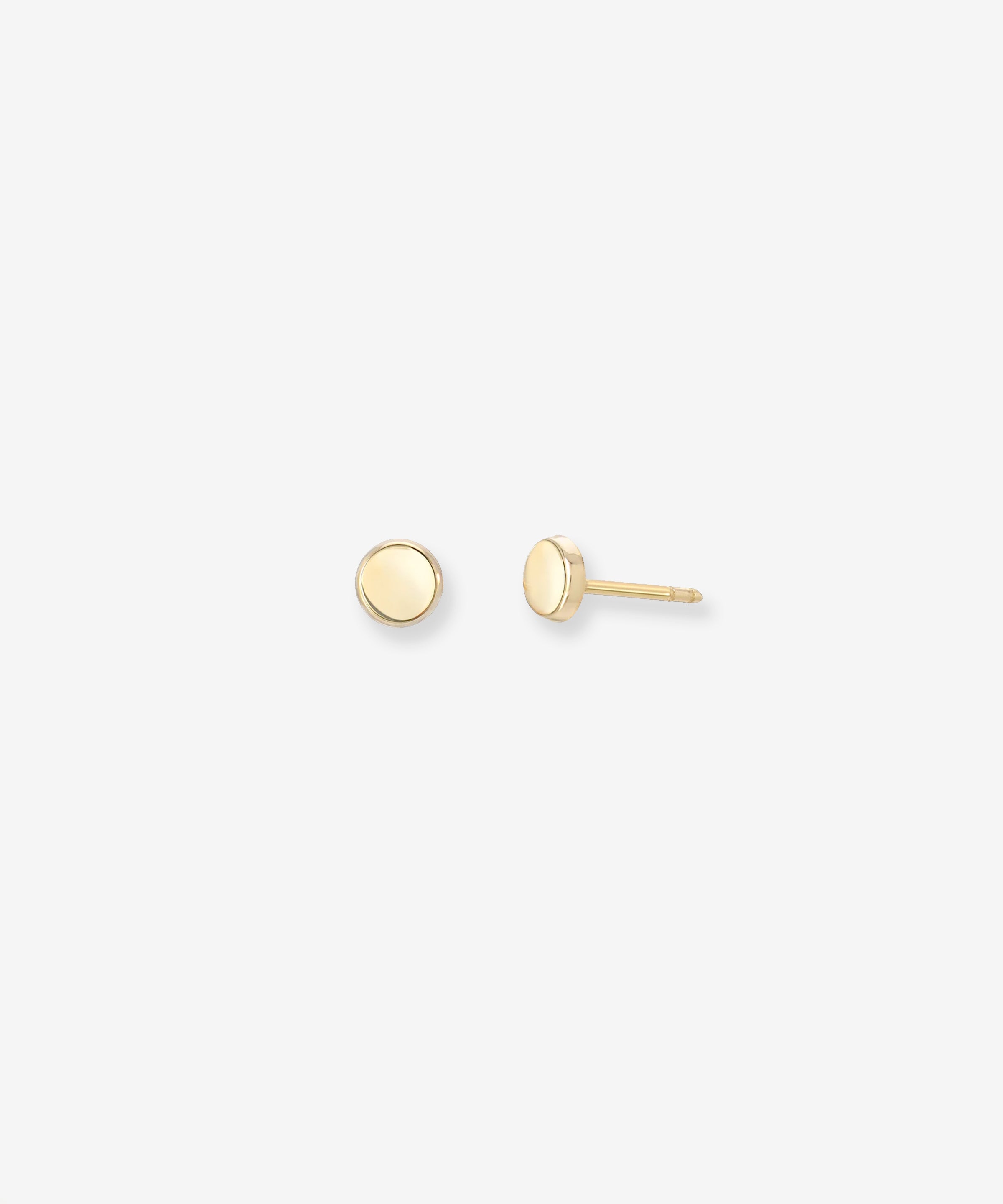 14k Gold Small Disc Stud Earrings Zoe Lev Jewelry
