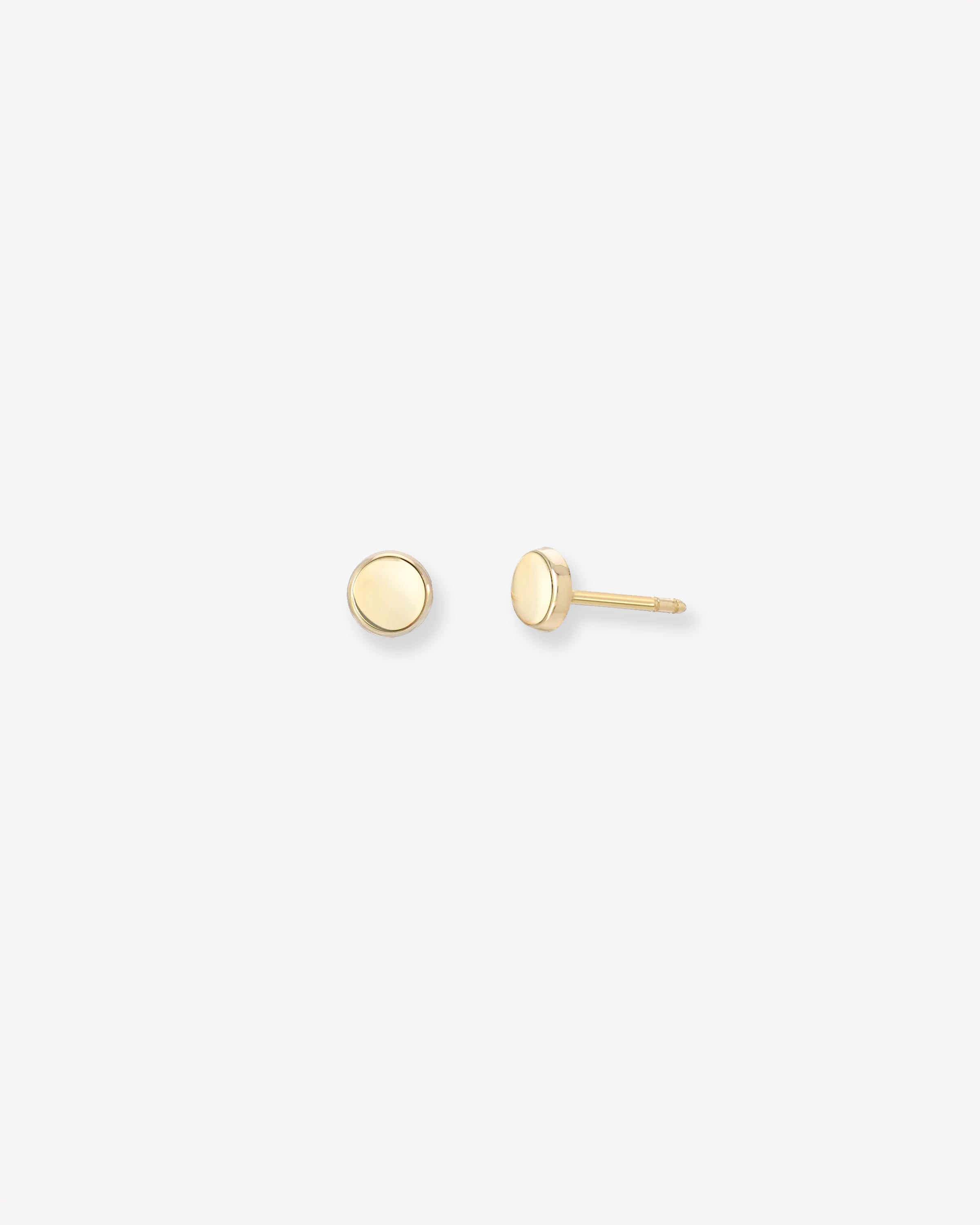 14k Gold Small Disc Stud Earrings Zoe Lev Jewelry