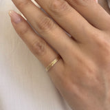 14K Gold Thin Diamond Cut Stacking Ring Zoe Lev Jewelry