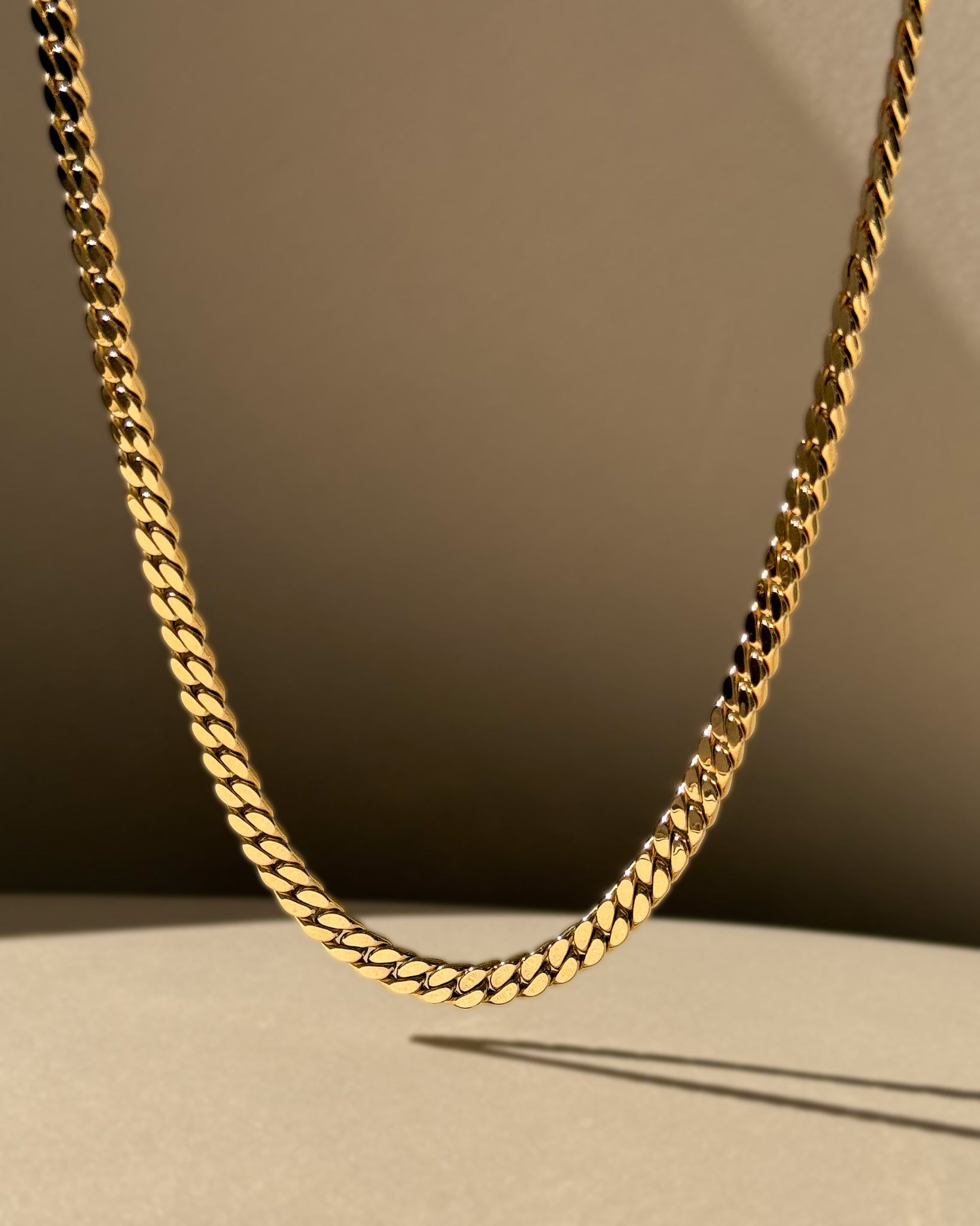 14K Gold Flat Curb Link Necklace Chains Zoe Lev Jewelry