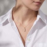 14k Diamond Pill Pendant